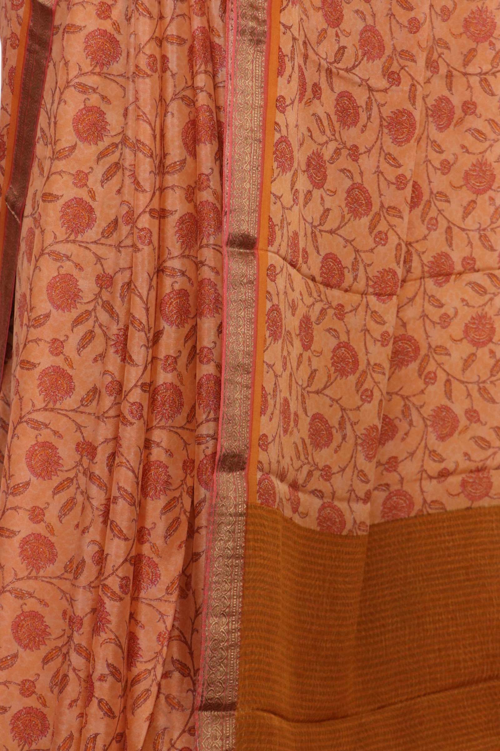 Pure Floral Zari Crepe Silk Saree AK206408